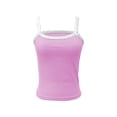 thumbnail image 4 of 2026New Women's Y2k Tank Top Buckle Scoop Neck Sleeveless Ribbed Fitted Going Out Tops Streetwear Festival Outfits(Purple,S), 4 of 4