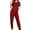 Red, variant on Yievot Women's Pajamas Set Short Sleeve Shirts and Drawstring Pants 2 Piece Soft Pjs Lounge Sleepwear
