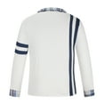 thumbnail image 3 of Fesfesfes Blouse Shirt for Men Fall 2022 Positioning Print Zip Stripe Long Sleeves, 3 of 6