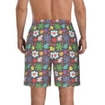 thumbnail image 3 of Kdxio Daisies Flowers Pattern Mens Casual Shorts - Drawstring Summer Beach Sports Shorts for Men, 3 of 9