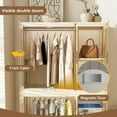 thumbnail image 6 of Barara King Bedroom Armoire Storage Cabinet,Wardrobe,Portable Wardrobe Closet Storage Organizer with 6 Magnetic Doors & 2 Hanging Rod, White, 6 of 11