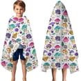 thumbnail image 3 of Colorful Mushroom Cartoon White Pattern Hooded Bath Towel，50"x30" for Ages 3 To 12 Kids, Quick Dry Lightweight Soft Microfiber Hood Beach Towel Cover Up for Kids, 3 of 7