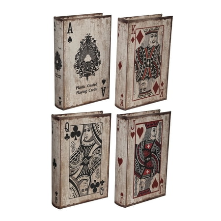 UPC: 0805845368564 | Ace Playing Cards Book Boxes – White Wash Red – Set of Four