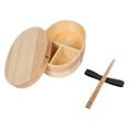 thumbnail image 4 of Caja Bento de estilo japonés, fiambrera de madera para oficina, mano de obra exquisita, accesorios de una sola capa con 3 compartimentos, contenedor Talla L Soledad Caja de almuerzo, 4 of 10