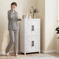 thumbnail image 6 of HOMCOM Bathroom Floor Cabinet, Farmhouse Bathroom Cabinet with Barn Doors, Bathroom Storage Cabinet with Adjustable Shelf, White, 6 of 9