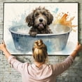 thumbnail image 4 of Spanish Water Cute Dog Cat in Bathtube Pictures Painting Prints, Funny Colorfull Animals Bathroom Wall Decor Pet Artworks Pet Gift Ready To Hang, Canvas Wall Art, 4 of 5