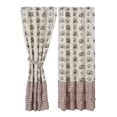 thumbnail image 3 of VHC Brands Rosehill Cottage Floral & Gingham Ruffled Cotton Curtain Panel Set - 40x84 Dusty Rose & Natural Window Drapes, 3 of 3
