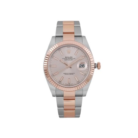 New Rolex Datejust 41 Steel Rose Gold Sundust Index Dial Automatic Watch 126331