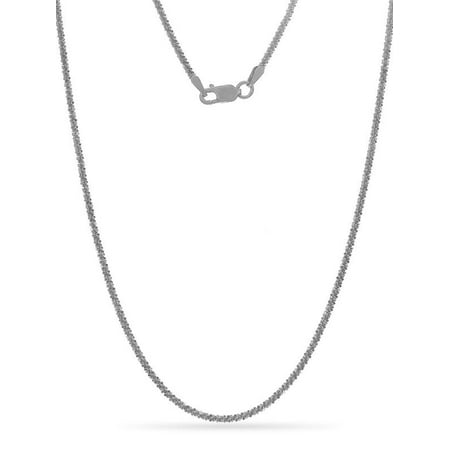 Sterling Silver Twisted ROC Chain Necklace 30 Inch