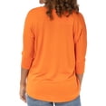 thumbnail image 2 of Women's Orange Oklahoma State Cowboys Tamara Scoop Neck 3/4-Sleeve Top, 2 of 2