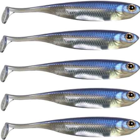 QualyQualy 5Pcs Soft Plastic Swimbait,Paddle Tail Lures for Bass,Trout,Walleye,Crappie