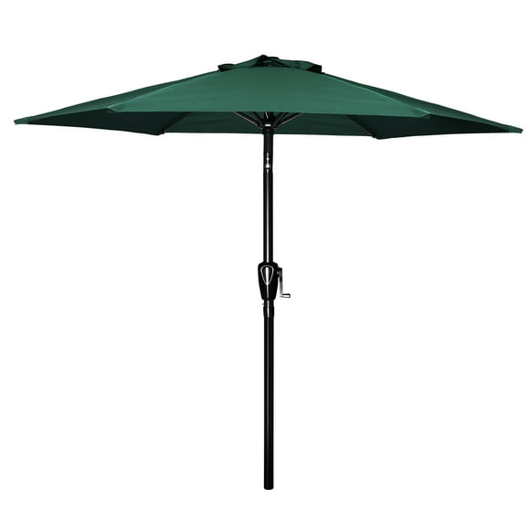 Sombrilla de patio Simple Deluxe de 2,3 m para exteriores con inclinación y manivela, color verde