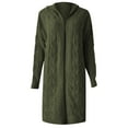thumbnail image 4 of Arlun Aran Cardigan Sweaters for Women Oversized Cable Knit Open Front Hooded Cardigans Coats Solid Color Long Sweater Coats Fashion Winter Warm Outwear Green XXL, 4 of 5