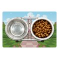 thumbnail image 1 of Fairy Tale Pet Mat for Food and Water, Romantic Castle Landscape with Ivy Covered Pillars and Hearts, Non-Slip Rubber Mat for Dogs and Cats, 18" X 12", by Ambesonne, 1 of 2