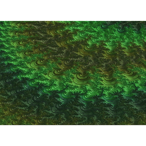 Ahgly Company Indoor Rectangle Patterned Dark Forest Green Area Rugs, 2' x 5'