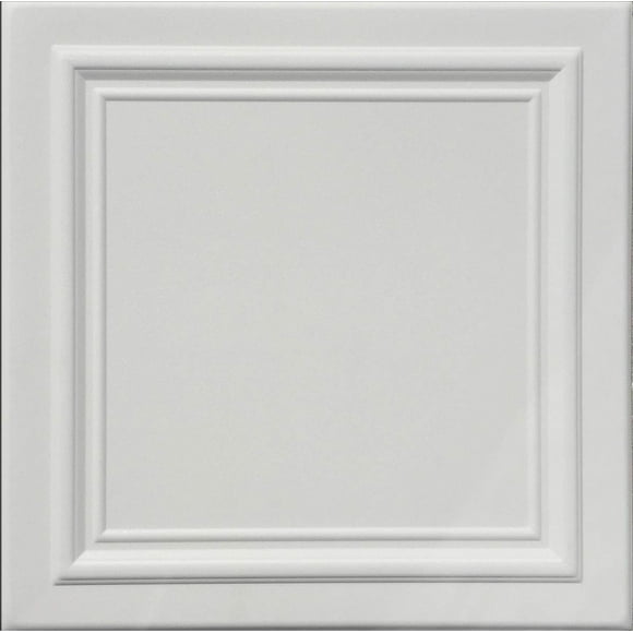 Zeta White (Foam) Ceiling Tile - 40pc Box - Decorative Ceiling Tile Easy Glue up DIY