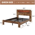 thumbnail image 2 of Bed Frames Bed Frame King Size, Wood Platform Bed Frame with Storage LED Light Headboard and 2 USB , Noise Free,No Box Spring Needed and Easy Assembly Tool,Large Under Bed Storage,Dark Brown,Adjustab, 2 of 6