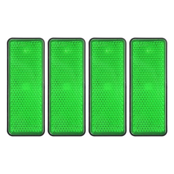 Rectangle Rear Reflectors, 4 Pcs Safety Reflective Warning Reflector Plastic Universal Motorcycle Reflector with M5 Screw Mount for Car Motorcycle Trailer Bike Bicycles Dirt, Green