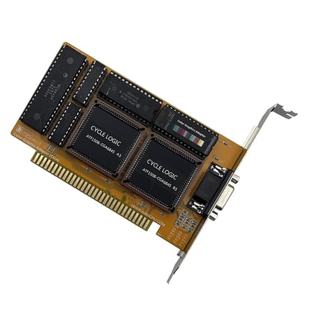 CGA Graphics Card for ISA Interface Small Size, 16KB Memory for Retro Computing, No Driver Required
