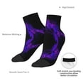 thumbnail image 5 of Breathable Athletic Socks Black Purple Abstract Cushioned Quarter Socks for Men Women, 5 of 7