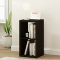 thumbnail image 2 of Furinno CUBICLE Book Shelf, 2-Cube Thick Frame Bookshelf, Horizontally & Vertically Reversible Bookcase with Open Back, 14.6 x 15.9 x 30, for Living Room, Bedroom, Home Office, Black Dark Oak, 2 of 6