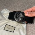thumbnail image 2 of All Black Gu-cci Belt, 2 of 5