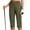 Army Green, variant on High Waist Workwear Womens Capris Button Pull-On Straight Leg Slimming Dressy Casual Pants with Pocket Black, XL