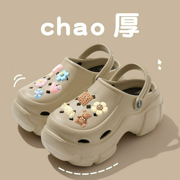 Sandalias de verano para mujer, zuecos de dibujos animados, con agujeros, para jardín, estudiantes y niñas, novedad de 2023 Qiuyongming unisex