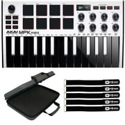 Akai Professional MPK Mini MK3 White Keyboard and Pad Controller with Premium Padded Utility Case Package