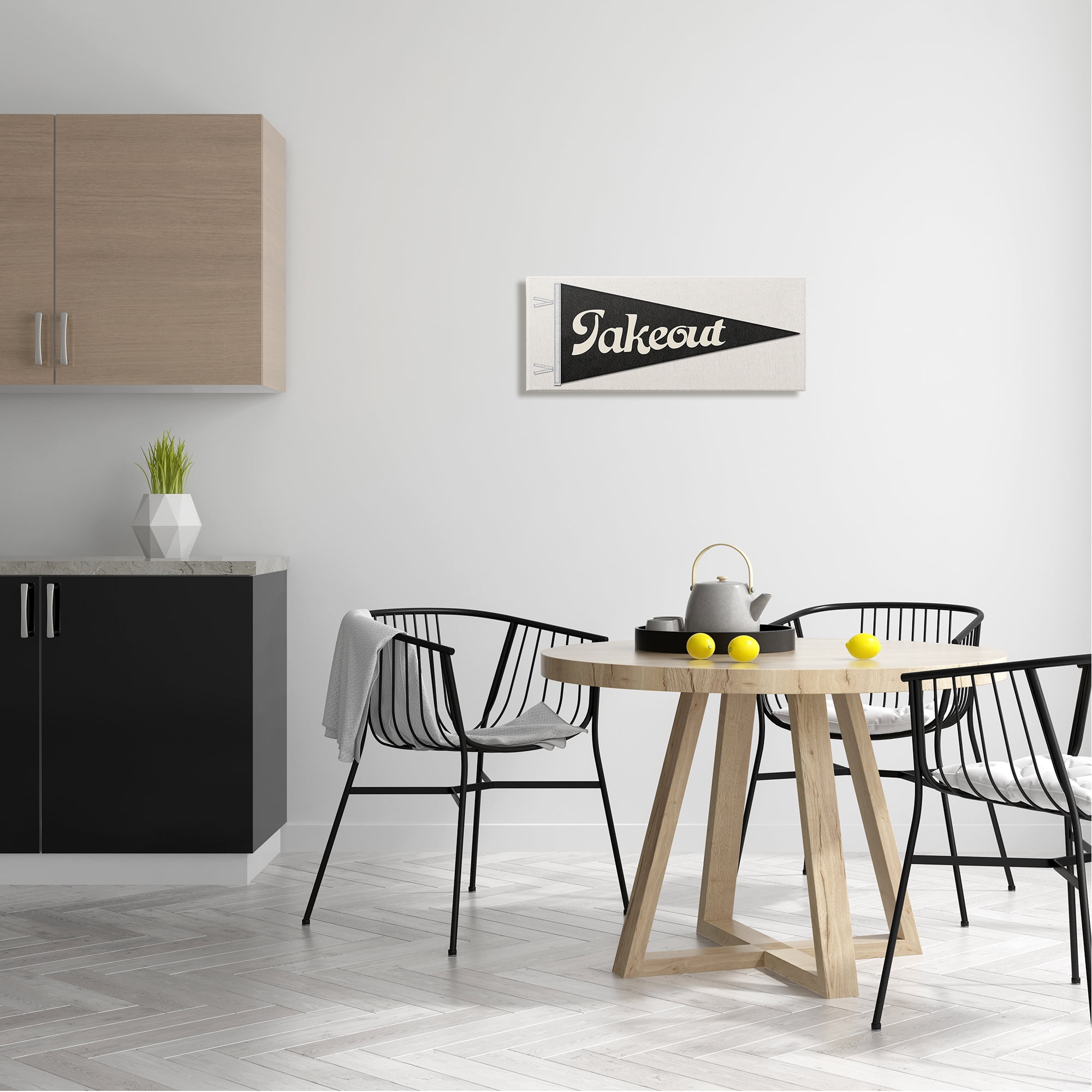 Stupell Kitchen Takeout Pennant Banner Shape Food & Beverage Painting Gallery Wrapped Canvas Print Wall Art