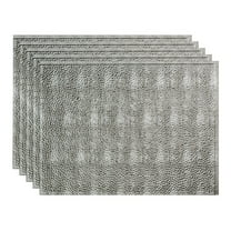 FASÄDE Hammered Decorative Vinyl 18in x 24in Backsplash Panel in Crosshatch Silver (5 Pack)