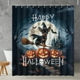 thumbnail image 2 of Happy Halloween Miniature Pinscher Witch Pumpkins Bats Shower Curtain Mini Pin Dog Lover Waterproof Bathroom Bathtub Curtain - 13012, 2 of 5