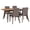 Natural Walnut/Gray - 5-Piece, variant on Coaster Redbridge 5-Piece Rectangular Dining Set, Natural Walnut