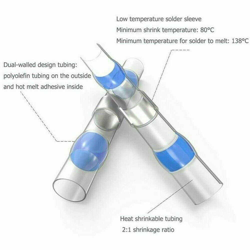 50/800Pcs Solder Seal Sleeve Heat Shrink Wire Connectors Terminals Waterproof 50Pcs
