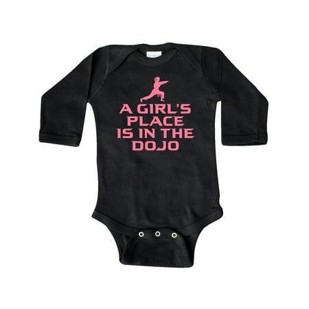 

Inktastic Girls Cute Karate Martial Arts Gift Baby Girl Long Sleeve Bodysuit