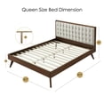 thumbnail image 3 of DG Casa Soloman Mid Century Modern Tufted Upholstered Platform Bed Frame, Queen Size in Grey Fabric, 3 of 3