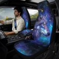 thumbnail image 2 of Xixirimido 5Pcs Car Seat Covers & Seatbelt Covers & Center Console Cover Set Universal Auto Accessories Fit for SUV Sedan Van Truck Leather Front Seat Cover, Galaxy and Wolf, 2 of 8
