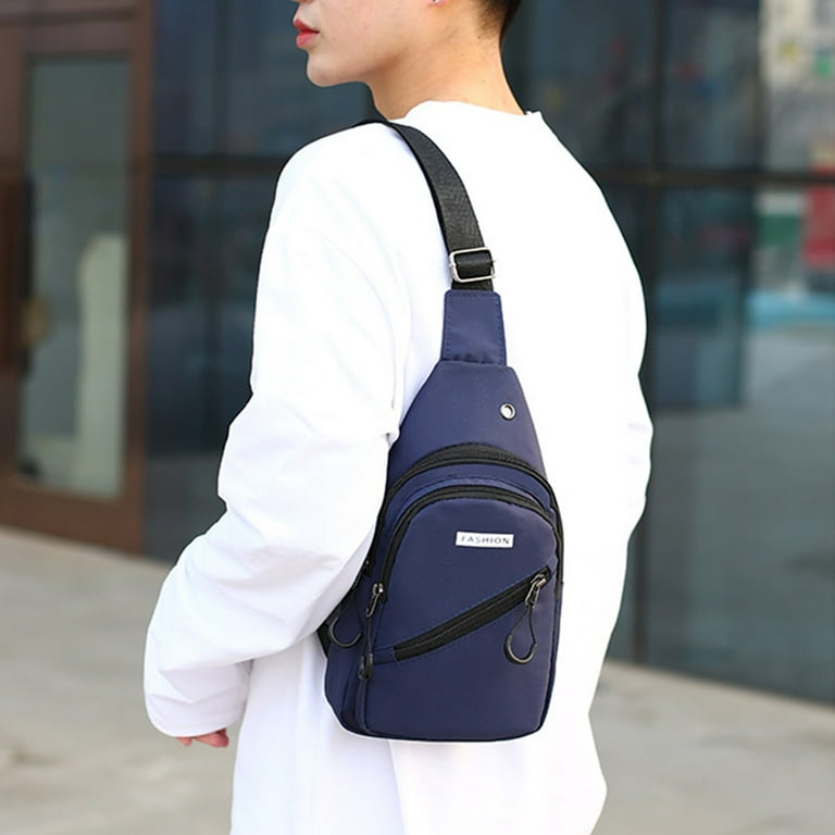 Small Sling Bag Crossbody Chest Shoulder Water Resistant Sling Purse One  Strap Travel Bag For Men Women Boys With Earphone Hole