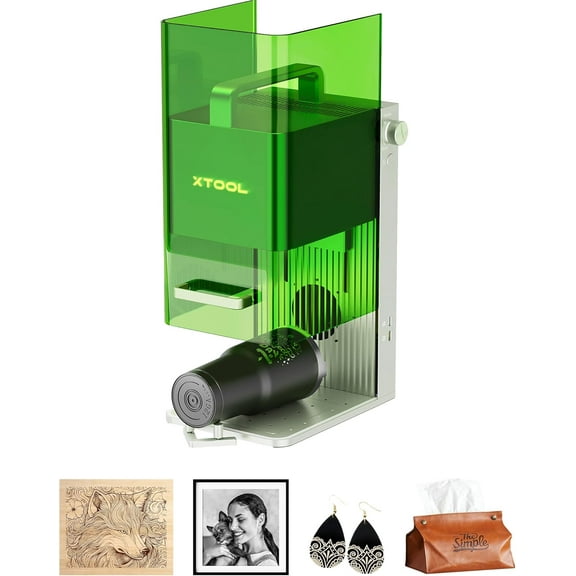 xTool F1 Lite Laser Engraver, 4000mm/s Lightning Speed Portable Laser Engraving Machine, Ultra HD Laser Engraver for Wood, Metal, Leather, Acrylic, Glass, and More.