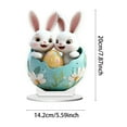 thumbnail image 3 of Easter Decorations Colorful Easter Bunny Tabletop Ornament,Spring Fashion Decorative Sculpture Figurine 2D Acrylic for Home Kitchen Easter Party,Birthday Gifts for Women White-u, 3 of 5