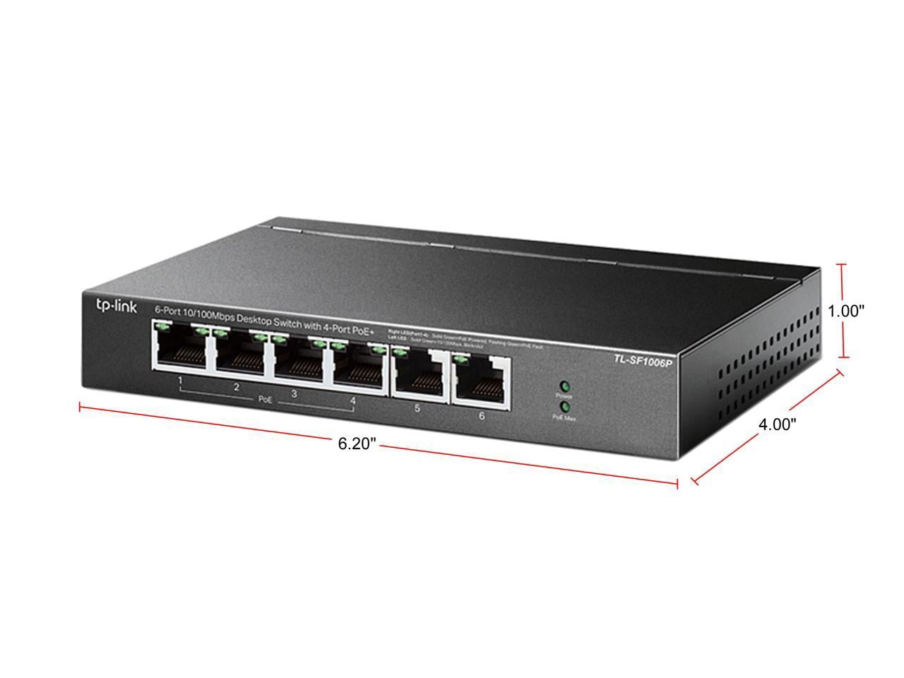 TP-Link TL-SF1006P 6-Port Fast Ethernet 10/100Mbps PoE Switch