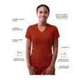 thumbnail image 3 of Conjunto médico deportivo moderno Adar Pro para mujer - Top médico moderno con cuello en V y pantalones médicos tipo jogging para yoga - P9500 - Ocre rojo - L, 3 of 5