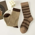 thumbnail image 4 of 5 Pairs Vintage Cotton Womens Cute Crew Socks - Fall Aesthetic Long Preppy Ankle Socks, 4 of 8
