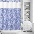 thumbnail image 2 of No Hook Shower Curtain, Purple Ocean Waves Shower Curtains for Bathroom with See Through Top Window, Summer Sea Purple Coastal Waterproof & Washable Bath Curtain Stall 48"x72", 2 of 8