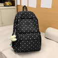 thumbnail image 3 of Cute Polka Dot Laptop Backpack Large Capacity Computer Bag Lightweight Bookbag for Female Elementary & Middle School Students (Black), 3 of 6