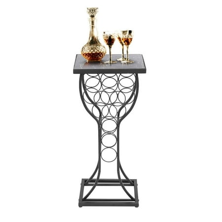Maple Wine Racks LAFGUR 11 Bottles Metal Wine Rack Marble Countertop Free-stand Wine Storage Holder Wine Storage Organizer Display Rack Table ()