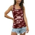 thumbnail image 5 of Sexy Dance Ladies Tank Tops Sleeveless Vest Round Neck T Shirts Loose Blouse Boho Beach Pullover Wine Red XXL, 5 of 7