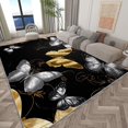 thumbnail image 3 of Area Rugs for Living Room 3x5 ft Luxury Golden Butterfly Washable Area Rug, Non Slip Floor Carpet, Ultra Soft Low Pile Rugs, for Bedroom, Dining Room, Office, Home Decor Rug, 3 of 7