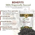 thumbnail image 3 of Organic Way Whole Black Pepper (Black Tellicherry Peppercorn) - Grinder Refill | Adds Flavour | Organic & Kosher Certified | Non GMO & Gluten Free | USDA Certified | Origin - India (1/4 LBS / 4 Oz), 3 of 7
