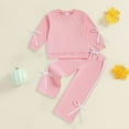 thumbnail image 2 of Gubotare Fall Outfits for Girls Girls Clothes Sweatsuit Long Sleeve Sweatshirt and Pants Outfits 2 Piece Fall WInter Girls' Clothing Sets Size 6-7 (Pink,6-7 Years), 2 of 4